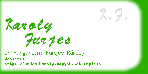 karoly furjes business card