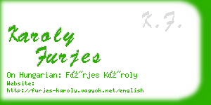 karoly furjes business card